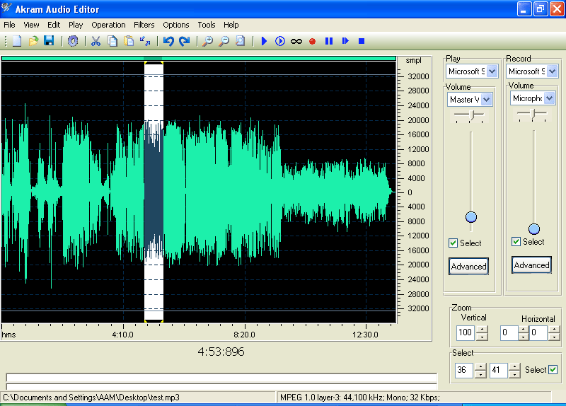 AKRAM Audio Editor screenshot